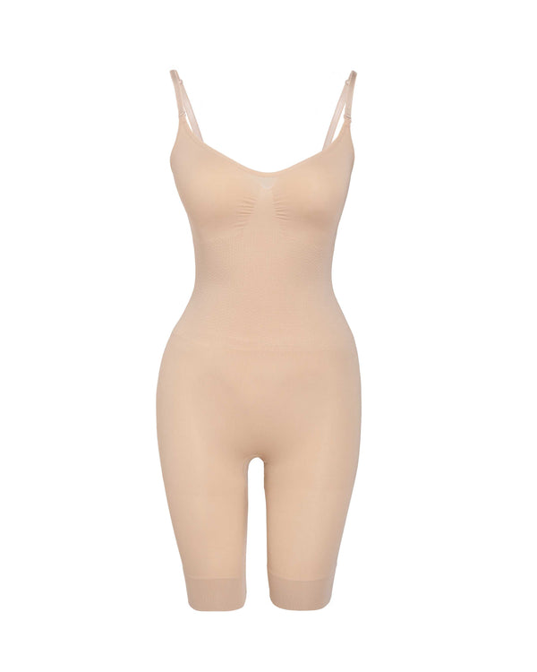 # Ultra-Firm Built-In Underwire Bra Bodysuit with Above-the-knee Short