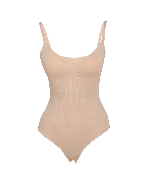 #Thin Strap Ultra-Firm Bodysuit With Built-In Underwire Bra