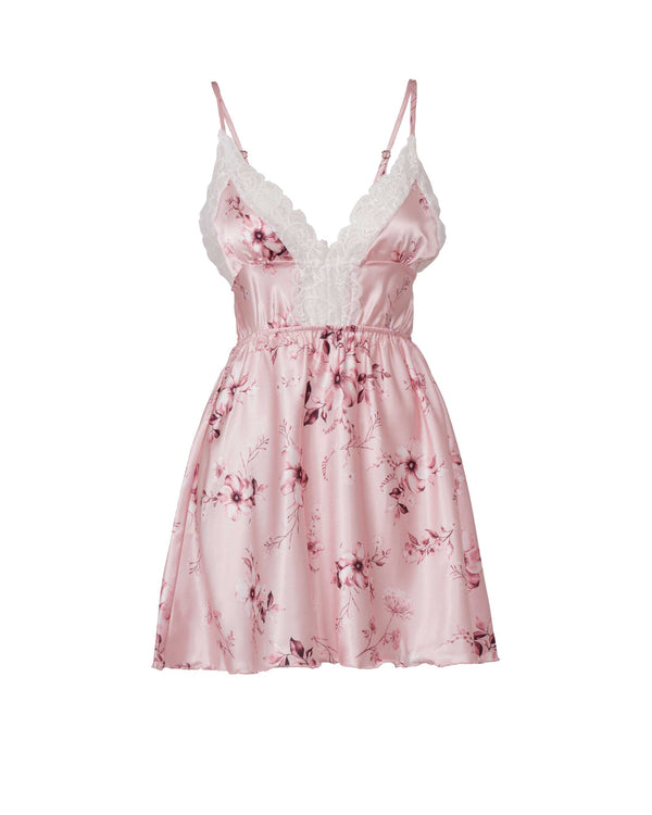 ## Satin Babydoll with flower print